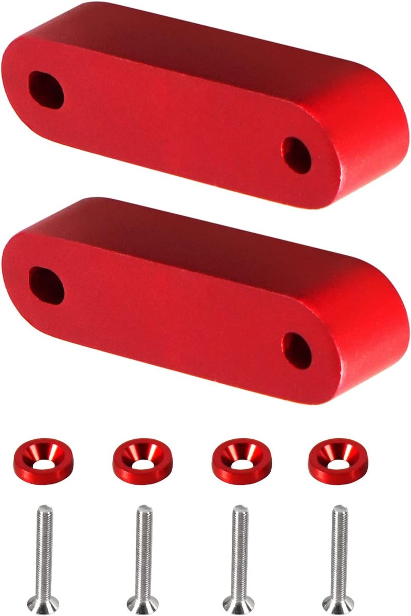 YESHMA Front Hood Vent Space Riser Spacer Modification Kit, Hood Riser Compatible with Honda Civic Acura Integra, Aluminum Alloy Car Hood Vent Spacer Riser for CRX Del Sol (Red) - Image 5